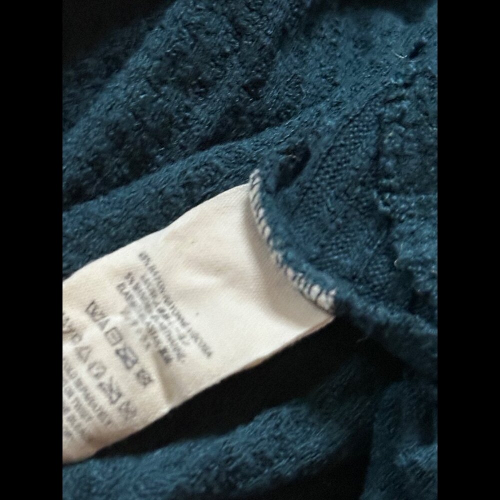 Free People Top XS Womens Blue Teal Crewneck Thermal Knit Long Sleeve - Picture 8 of 8